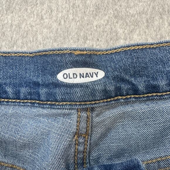 Old Navy Jeans Short WMNS 12 Slim Mid-Rise Bambu Cuffed Medium Wash Denim Blue - Picture 5 of 11